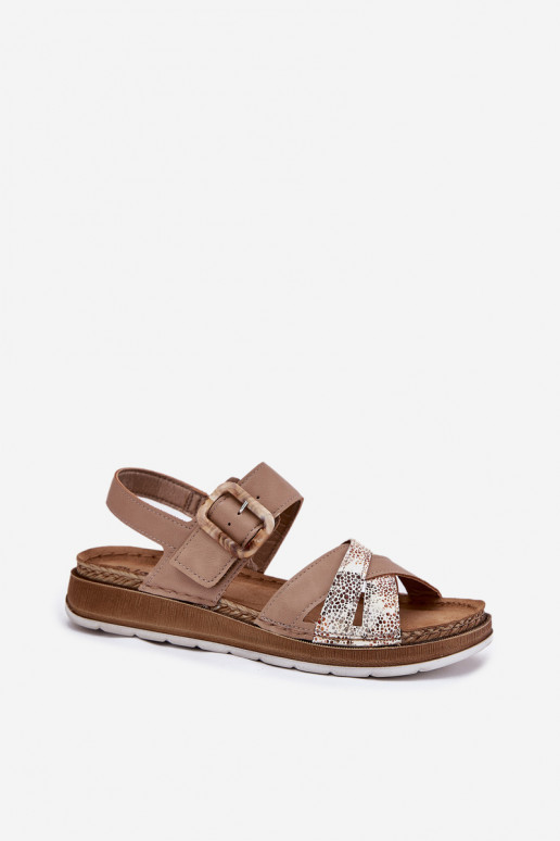 Ladies Sandals With Buckle Beige Inblu GS000056 Ladies Sandals With Buckle Beige Inblu GS000056