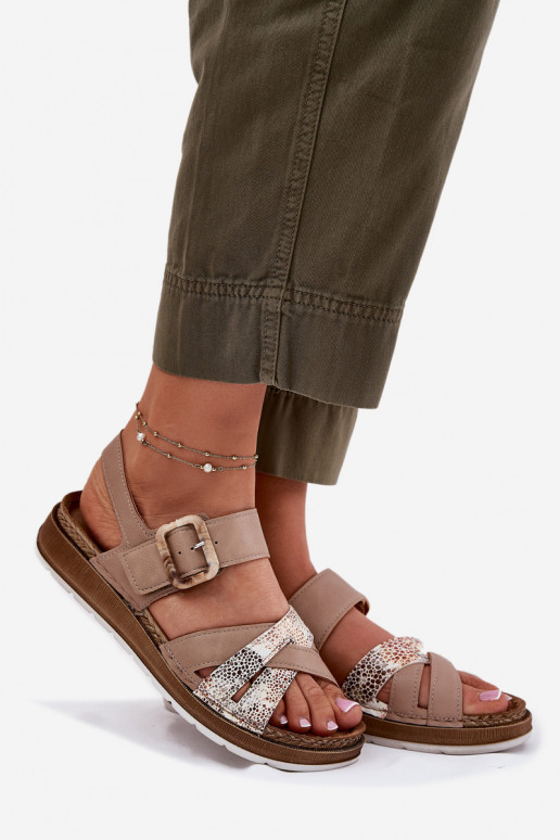 Ladies Sandals With Buckle Beige Inblu GS000056 Ladies Sandals With Buckle Beige Inblu GS000056