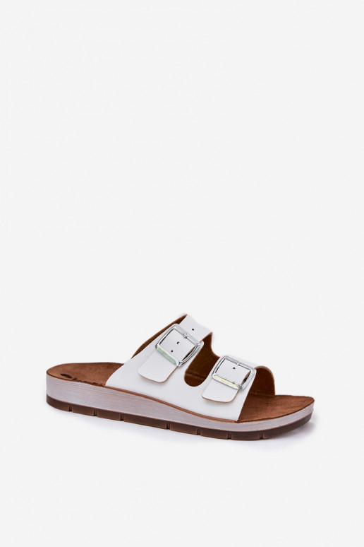 Womens Sandals With Buckles White Inblu CP000042 Womens Sandals With Buckles White Inblu CP000042