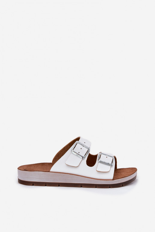 Womens Sandals With Buckles White Inblu CP000042 Womens Sandals With Buckles White Inblu CP000042