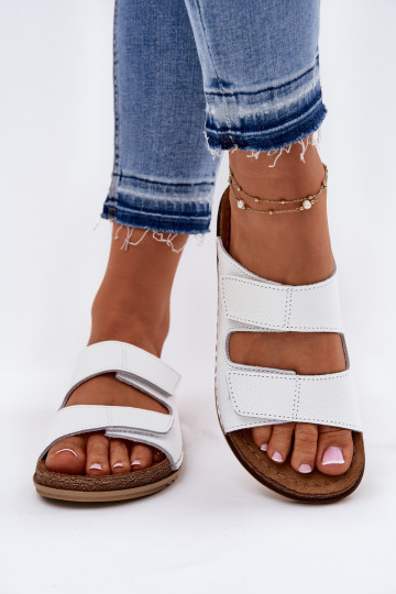 Ladies Leather Sandals Inblu White AA0005GU 2