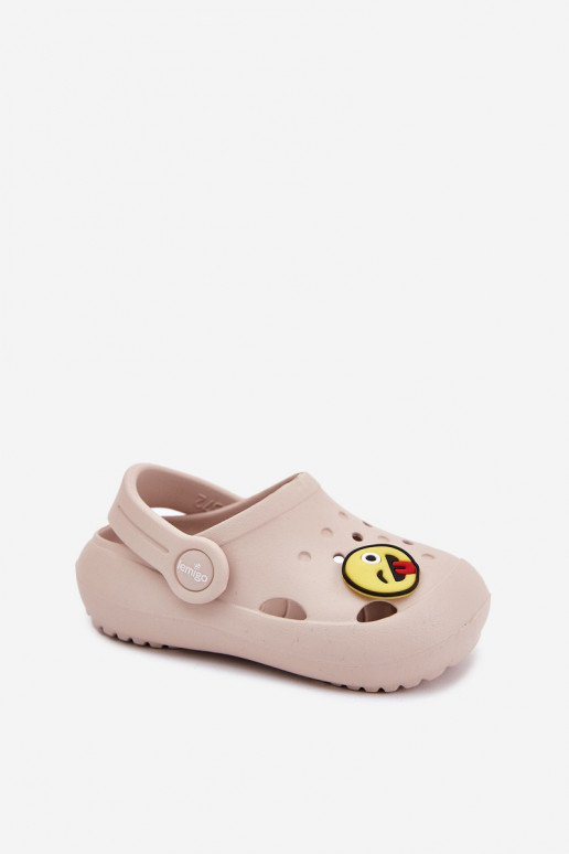 Children's Foam Slippers With Print Beige LEMIGOSE 880 Children's Foam Slippers With Print Beige LEMIGOSE 880