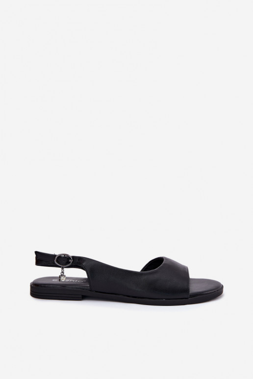 Ladies Flat Heel Sandals Black Weanise Ladies Flat Heel Sandals Black Weanise