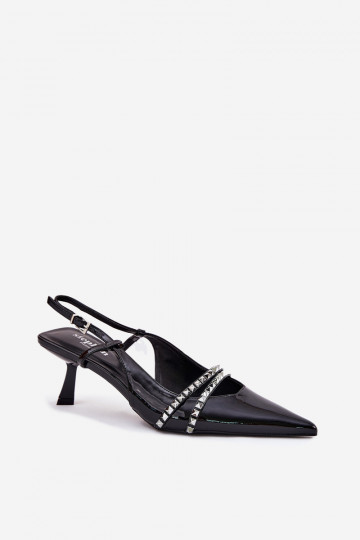Lacquered Stiletto Heels With Decorative Straps Jelmia 2