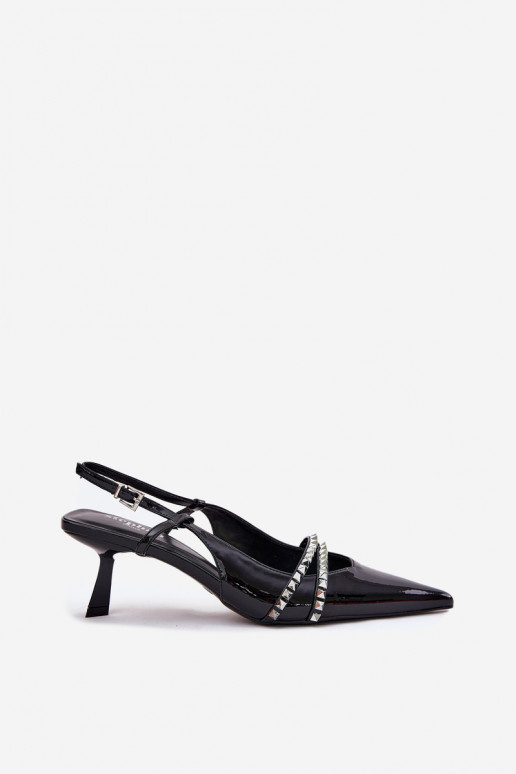 Lacquered Stiletto Heels With Decorative Straps Jelmia Lacquered Stiletto Heels With Decorative Straps Jelmia