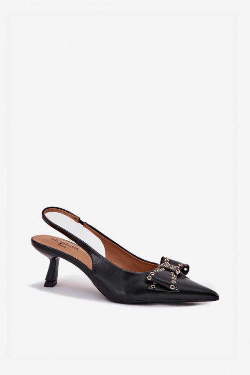 High Heels With Bow Black Folesca High Heels With Bow Black Folesca
