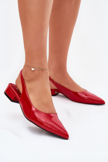 Lacquered Ballerinas On Low Heel Red Testori 2