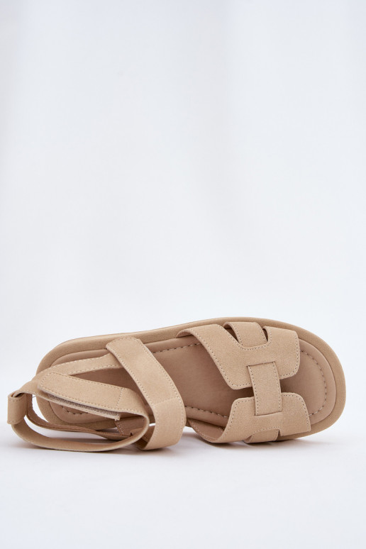 Women's Sandals With Velcro Beige Uvissa Women's Sandals With Velcro Beige Uvissa