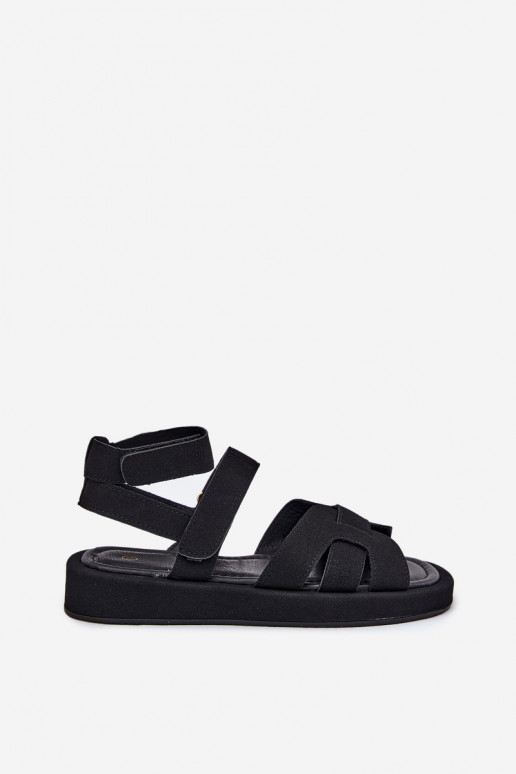 Women Sandals With Velcro Black Uvissa Women Sandals With Velcro Black Uvissa