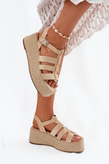 Women's Sandals With Straps And Braiding Beige Pardauss 2