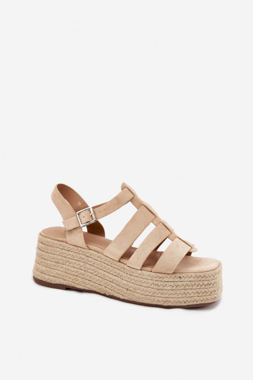 Women's Sandals With Straps And Braiding Beige Pardauss Women's Sandals With Straps And Braiding Beige Pardauss