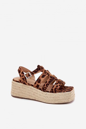 Women's sandals with straps and weaving leopard Pardauss 2