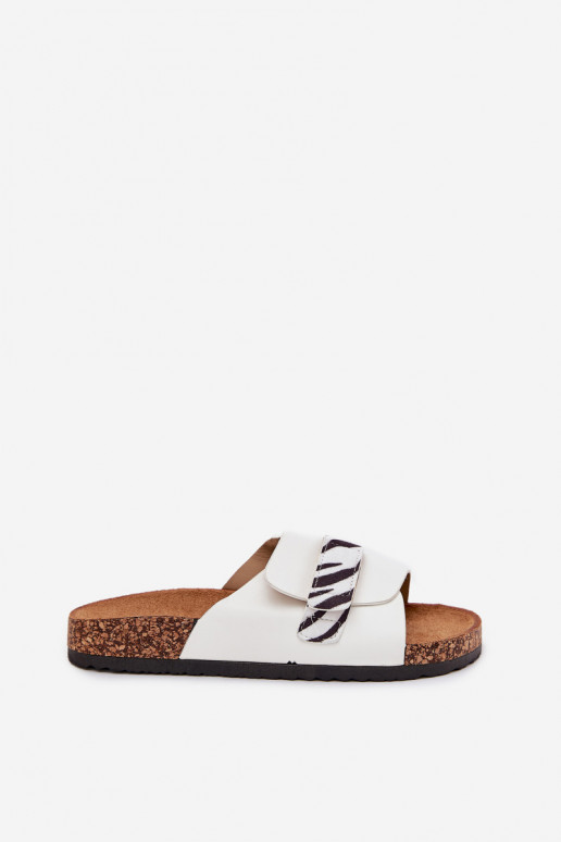 Women's Sandals With Velcro On Cork Platform Beige Baylin