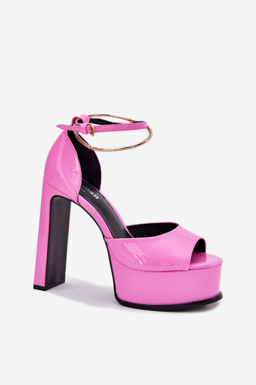 Ladies Sandals On Heel And Platform Pink Beloria
