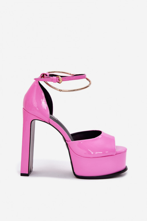 Ladies Sandals On Heel And Platform Pink Beloria