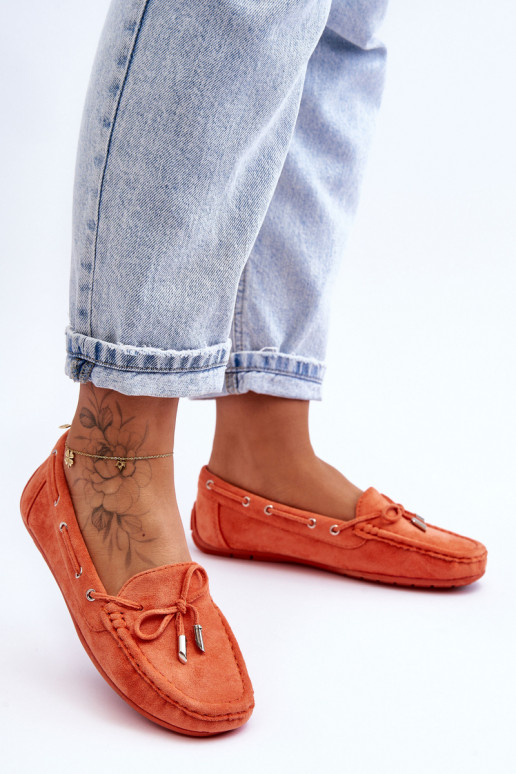 Women's Suede Moccasins Orange Si Passione Women's Suede Moccasins Orange Si Passione
