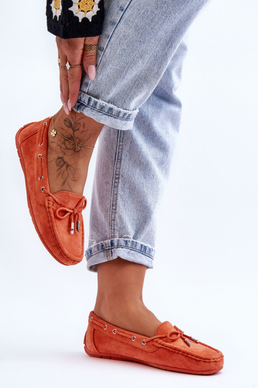 Women's Suede Moccasins Orange Si Passione Women's Suede Moccasins Orange Si Passione