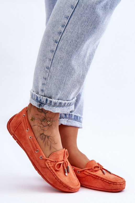 Women's Suede Moccasins Orange Si Passione Women's Suede Moccasins Orange Si Passione