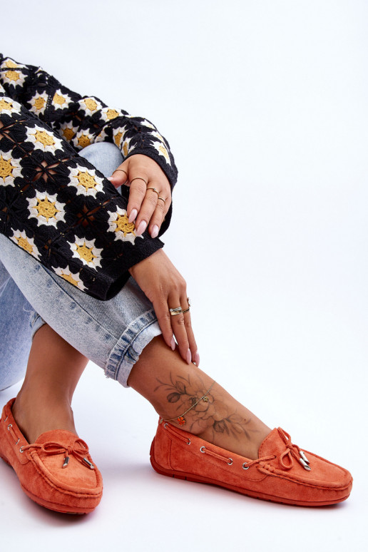 Women's Suede Moccasins Orange Si Passione Women's Suede Moccasins Orange Si Passione