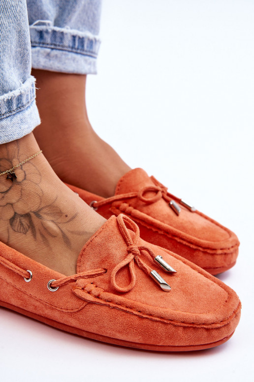 Women's Suede Moccasins Orange Si Passione Women's Suede Moccasins Orange Si Passione