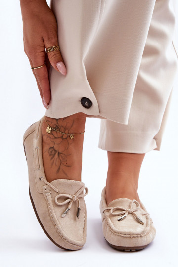 Women's Suede Moccasins Beige Si Passione 2