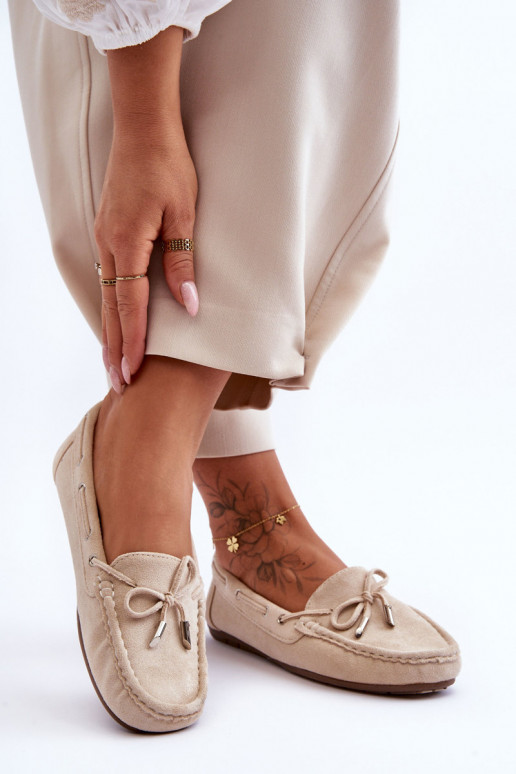 Women's Suede Moccasins Beige Si Passione
