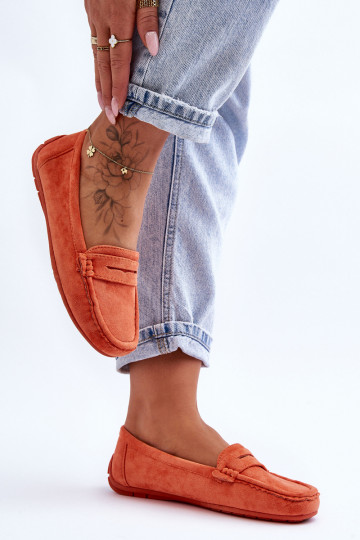 Women's Suede Moccasins Orange Lenvie 2