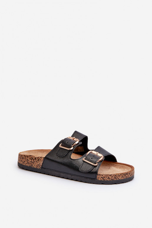 Women's Sandals with Buckles Black Fronila