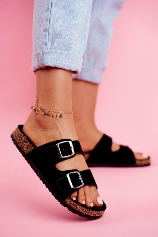 Women's Slides On Corck Black Si Senor Women's Slides On Corck Black Si Senor