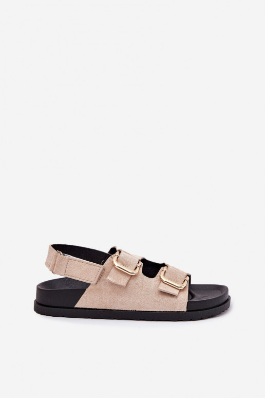 Women's sandals with buckles light beige Seladith