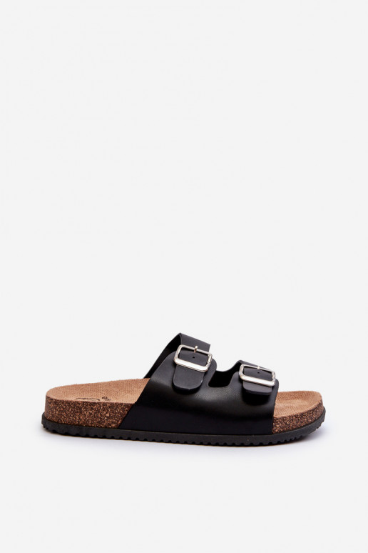 Women's Sandals with Buckles Black Oliena