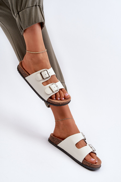 Women's sandals with buckles white Oliena