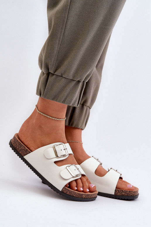 Women's sandals with buckles white Oliena