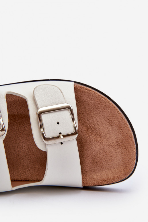 Women's sandals with buckles white Oliena