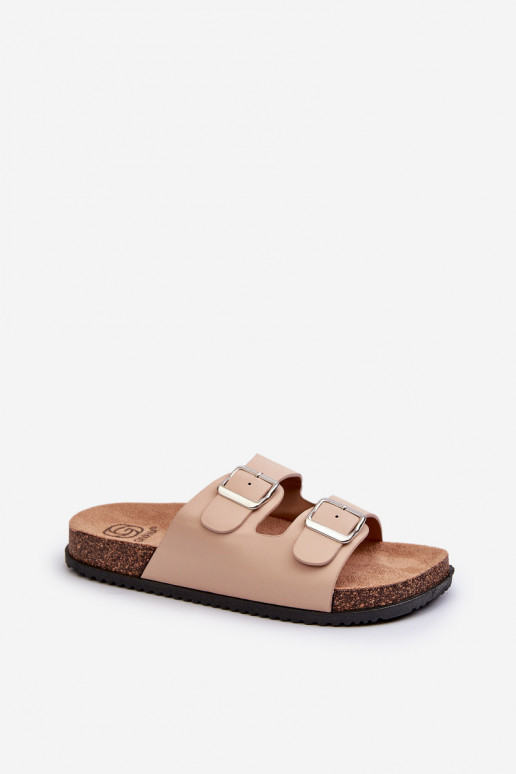 Women's sandals with buckles beige Oliena