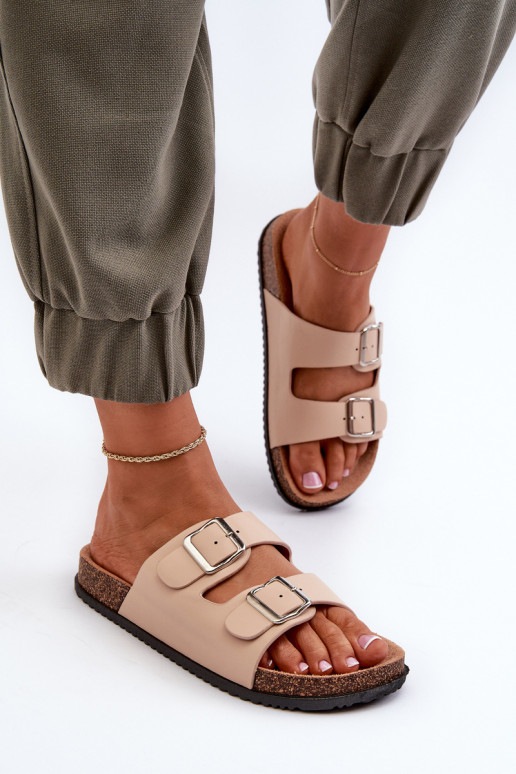 Women's sandals with buckles beige Oliena