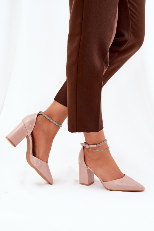 Patented pumps with pointed toes on a...