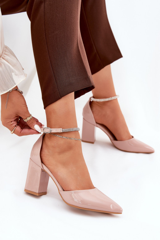 Patented pumps with pointed toes on a...
