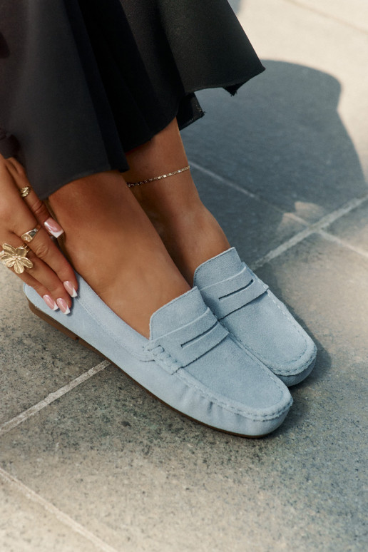 Suede Women's Moccasins Big Star Blue Suede Women's Moccasins Big Star Blue