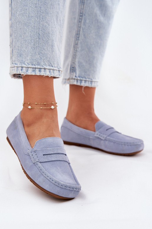 Suede Women's Moccasins Big Star Blue Suede Women's Moccasins Big Star Blue