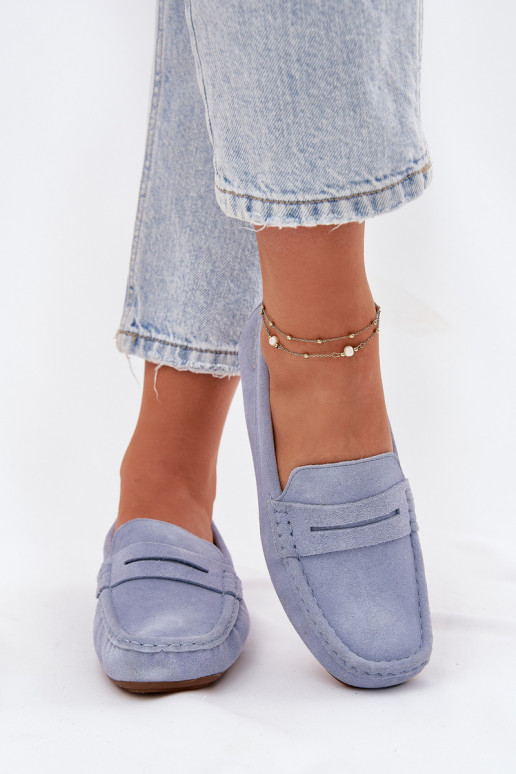 Suede Women's Moccasins Big Star Blue Suede Women's Moccasins Big Star Blue