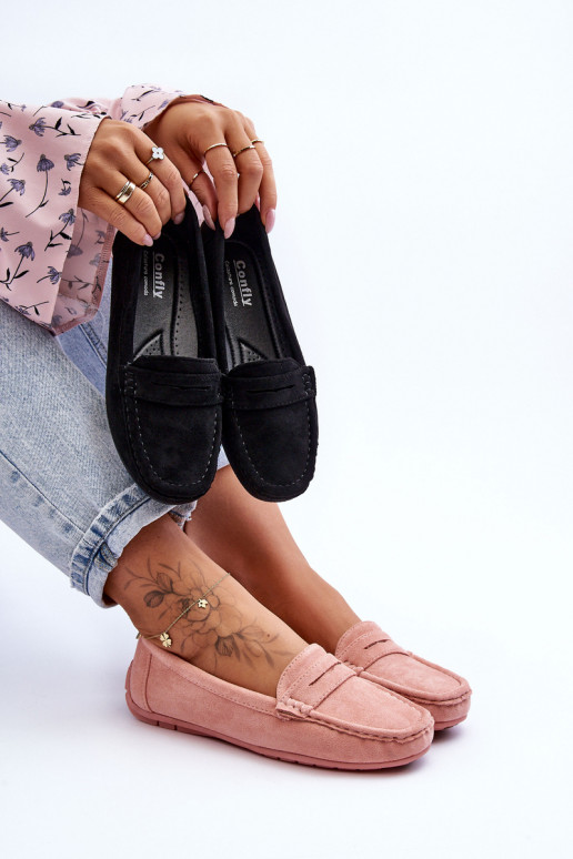 Women's Suede Moccasins Light Pink Lenvie Women's Suede Moccasins Light Pink Lenvie