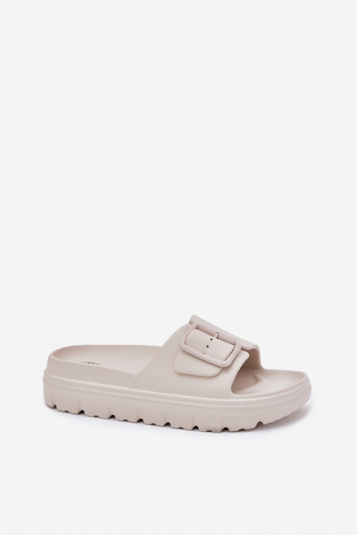 Women's Foam Platform Sandals With Buckle Beige Viasara Women's Foam Platform Sandals With Buckle Beige Viasara