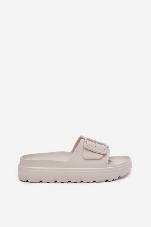 Women's Foam Platform Sandals With Buckle Beige Viasara Women's Foam Platform Sandals With Buckle Beige Viasara