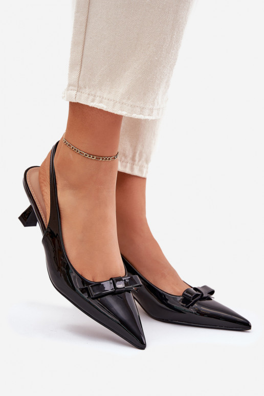 Patented High Heels With Bow Black Naylna