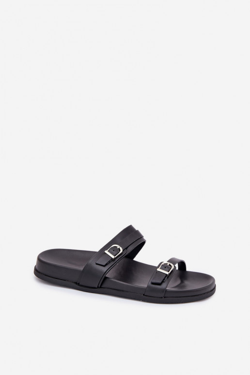 Women Sandals With Buckles Black Brinella