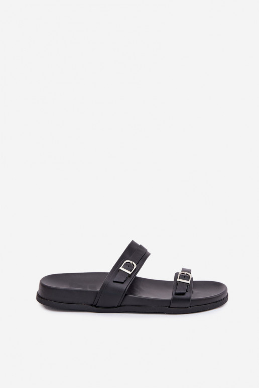 Women Sandals With Buckles Black Brinella
