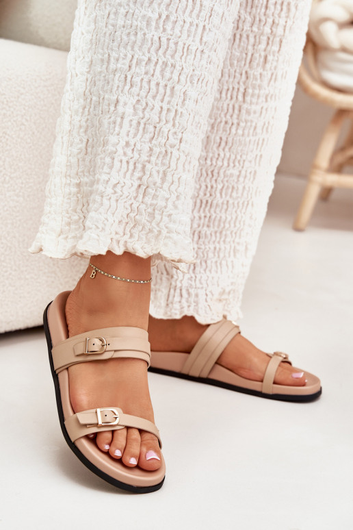 Women's Sandals With Buckles Beige Brinella