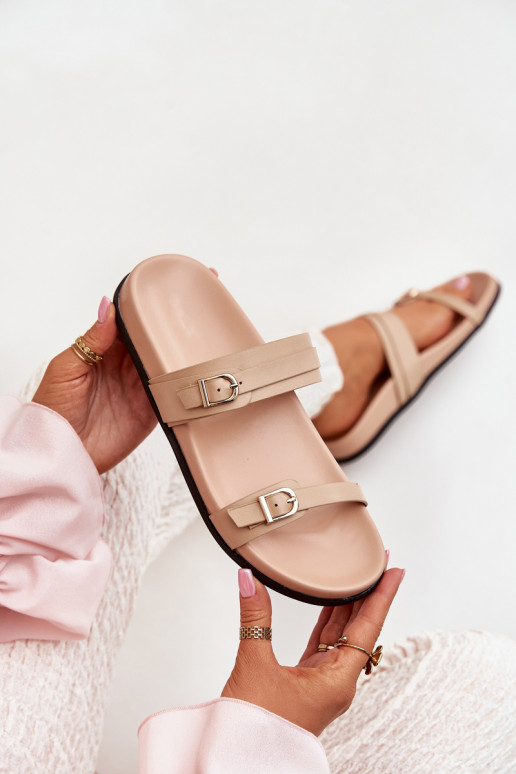 Women's Sandals With Buckles Beige Brinella