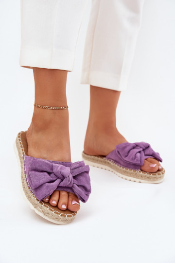 Womens Platform Sandals With Weaving And Bow Purple Alpireda